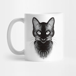 Black cat head silhouete Mug